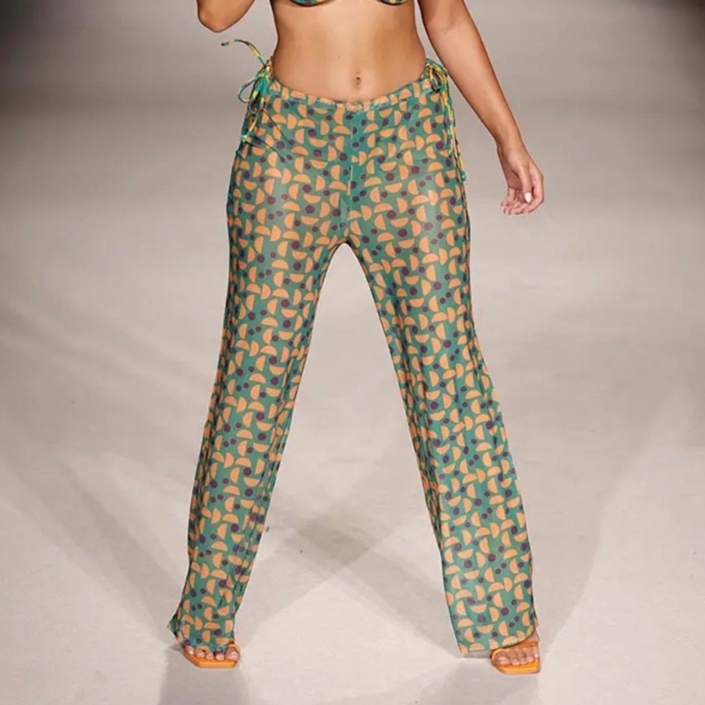 NWT Kittenish Green and Orange Patterned Pants